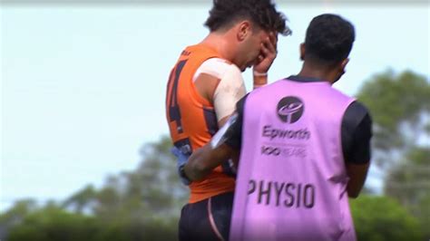 AFL 2020: Tim Taranto injury, video, dislocated shoulder, GWS v Sydney Marsh Community Series ...