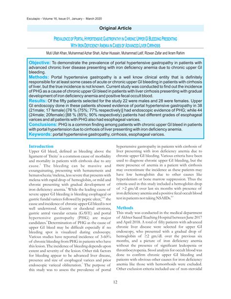 (PDF) Portal Hypertensive Gastropathy