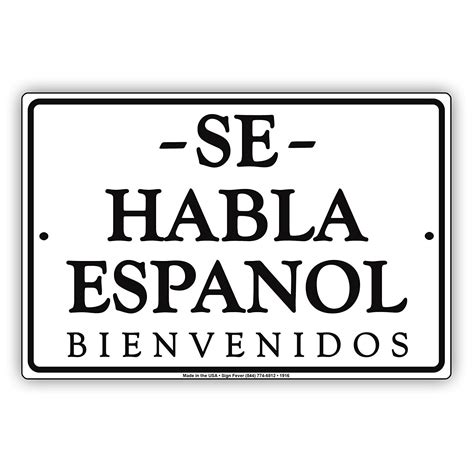 Se Haba Español Bienvenidos We Speak Spanish Communication Alert ...