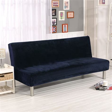 TOPCHANCES Plush Sofa Cover,Sofa Bed Cover Futon Slipcover Solid Color Full Folding Elastic ...