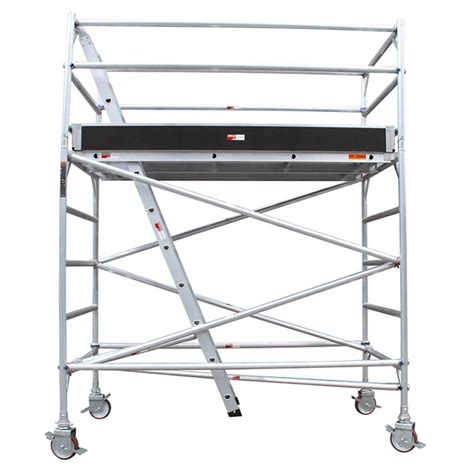 Double Width Mobile Scaffold, 2.2 – 2.5m Top Platform, One Level – Complete Scaffold