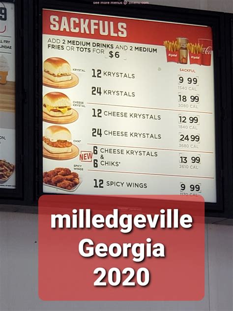 Online Menu of Krystal Restaurant, Milledgeville, Georgia, 31061 - Zmenu