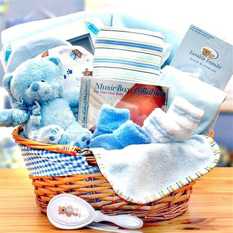 Organic New Baby Boy Gift Baskets