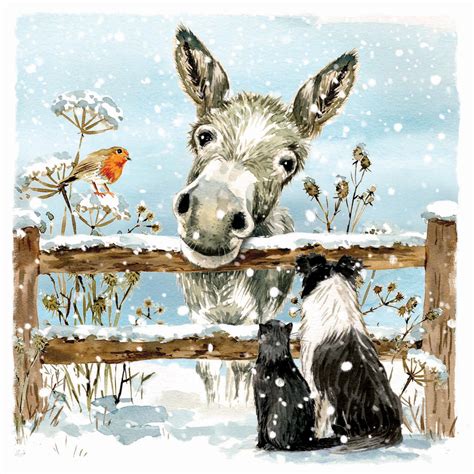 Charity Christmas Card Pack - Donkey & Friends