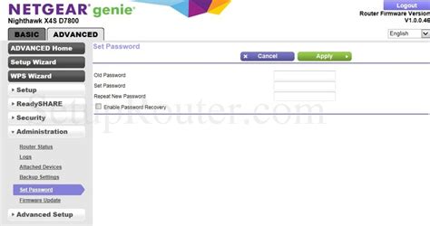 Netgear Nighthawk X4S D7800 Screenshot SetPassword