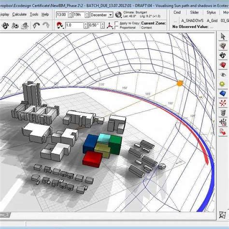 Ecotect Interface, and Visualizing sun path and shadow Reference ...