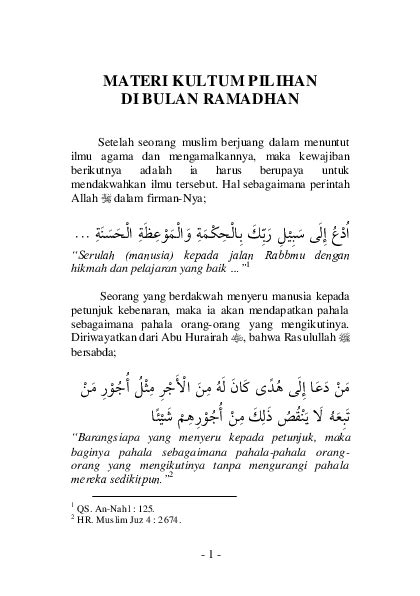 (PDF) MATERI KULTUM P ILIHAN | Syahrul Ramadhan - Academia.edu