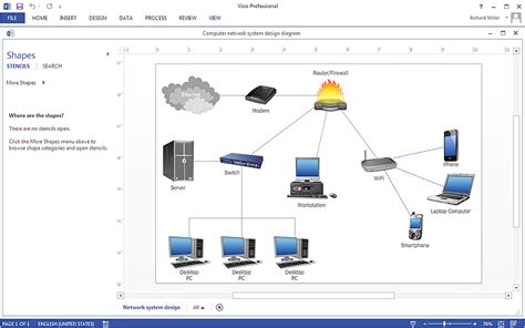 How To Make MS Visio Wireless Network Diagram | How To Create an MS Visio Telecommunication ...