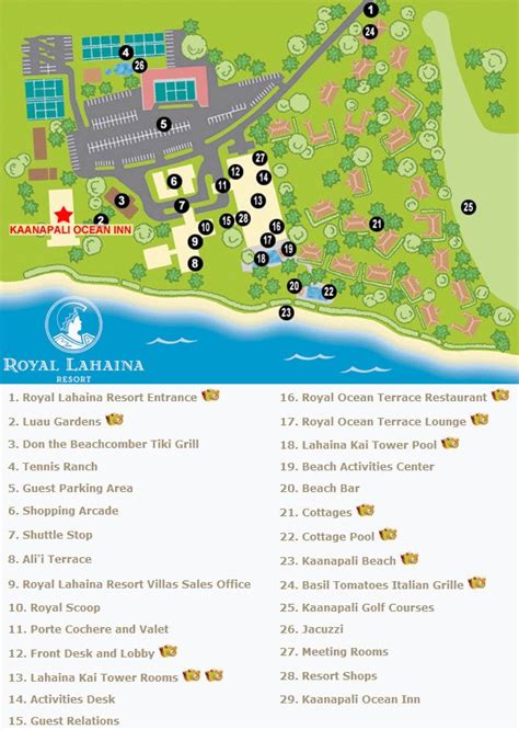 Map Layout Kaanapali Ocean Inn