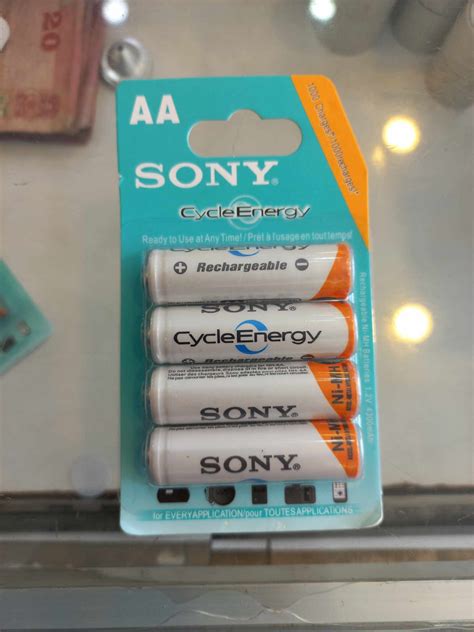 Sony AA Rechargeable batteries 4 Pack Ni-MH NIMH Sony Rechargeable ...