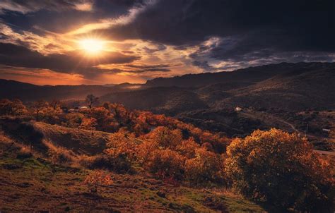 Autumn Sunset In Mountains Wallpapers - Wallpaper Cave