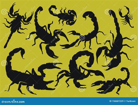 Scorpion silhouette vector stock vector. Illustration of poison - 156681529