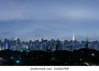 Sao Paulo Skyline Illuminated Night Stock Photo 2164267909 | Shutterstock