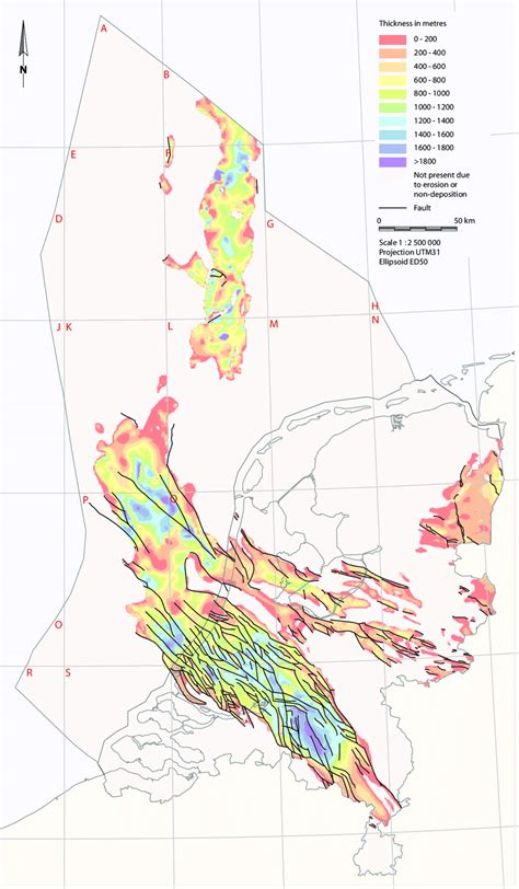 b. Thickness map of the Altena Group (Early and Middle Jurassic ...