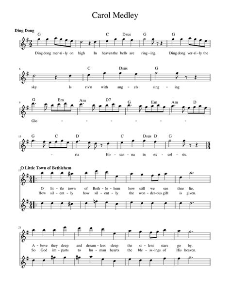 Carol Medley Sheet music | Download free in PDF or MIDI | Musescore.com