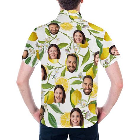 Custom Men's Face Lemon Hawaiian Shirt Personalized Beach | Etsy