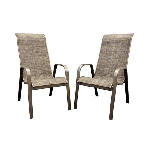 Outdoor Greatroom Company Set of 2 Aluminum Sling-Seat Patio Chairs at ...