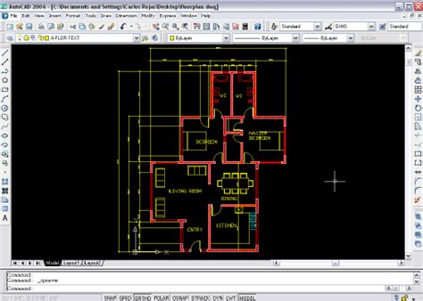 AutoCAD: A typical layout of a floor plan. | Download Scientific Diagram