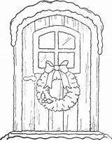 Christmas Door Coloring Pages Sketch Page sketch template