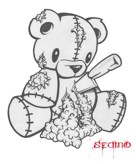 Broken Teddy Bear Drawing