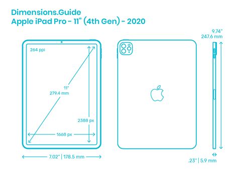 Apple iPad Dimensions & Drawings | Dimensions.com