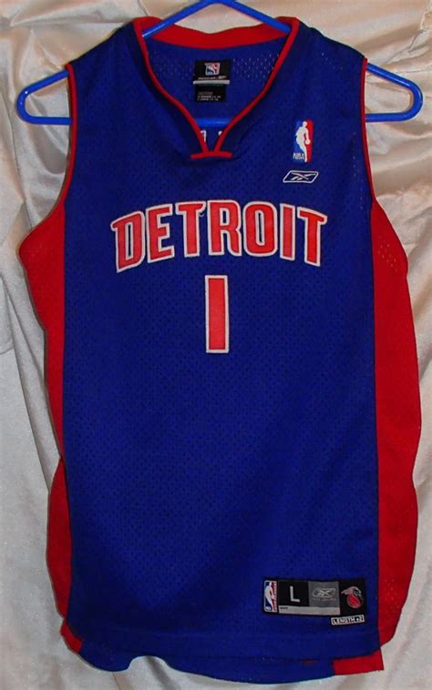 Chauncey Billups Detroit Pistons Sewn Basketball Jersey Reebok #1 Youth ...