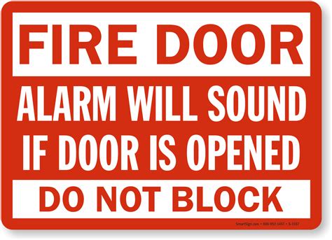 Fire Door Alarm Opened Signs, Fire and Emergency Signs, SKU: S-1557