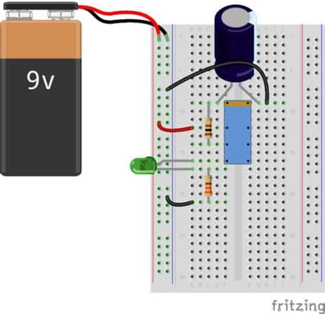 How To Build A Simple Blinking Led Circuit With A Capacitor Transistor - Riset