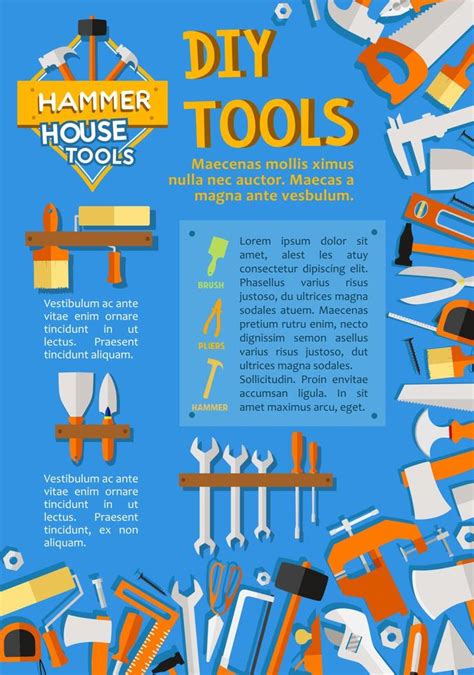 Vector DIY work tools poster for home repair 13059179 Vector Art at ...