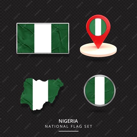 Premium PSD | Nigeria national flag map location element design