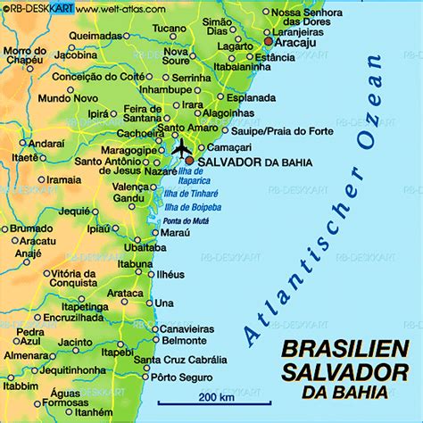 Map of Salvador de Bahia (Region in Brazil) | Welt-Atlas.de