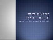 Remedies for Tinnitus Relief