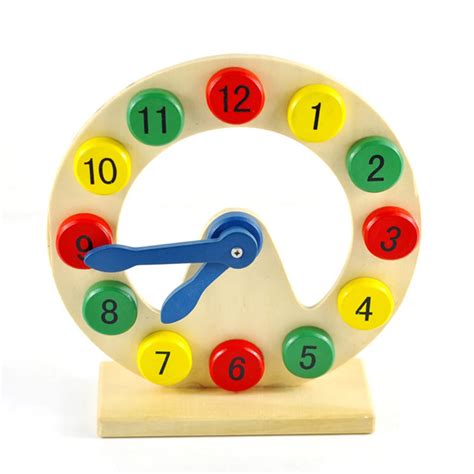 Wooden Digital Clock Kids Learn Time Numbers Educational Toy Numbers Awareness Preschool ...