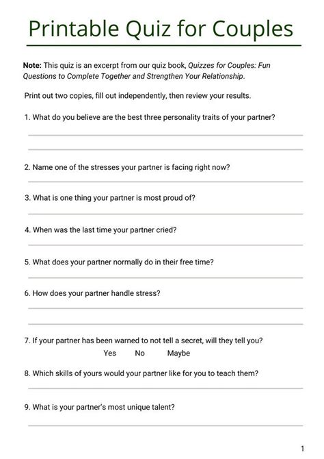 Quizzes for Couples to Take Together: Have Fun, Connect, and Strengthen ...