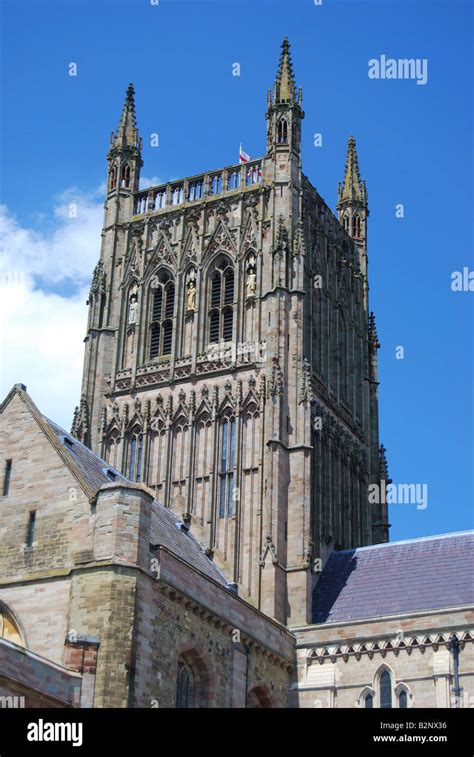 Cathedral Tower, Worcester Cathedral, Worcester, Worcestershire ...