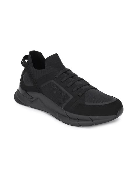 Buy Calvin Klein Men Black Lace Up Low Top Sneakers - NNNOW.com