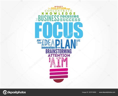 Focus Light Bulb Word Cloud Collage Business Concept Background Stock ...