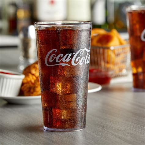 GET 6620-CC 20 oz. Clear Coca-Cola® SAN Plastic Pebbled Tumbler - 72/Case