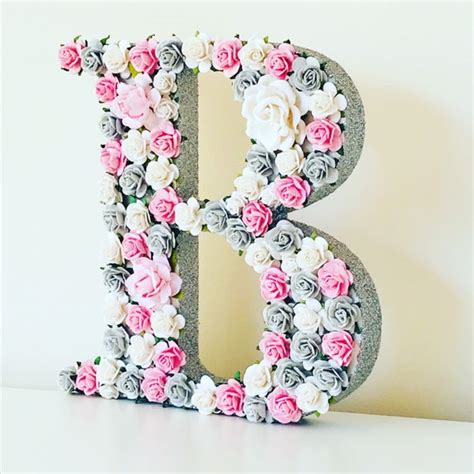 Glitter letters glitter wall art wall art glitter flower