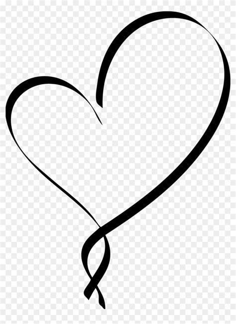 Free Clipart Stylistic Heart Outline Free - Black Heart Outline, HD Png Download - 1052x1393 ...