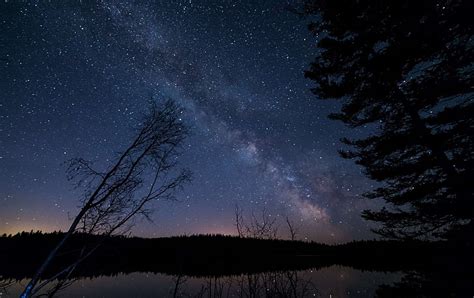 HD wallpaper: blue, calm, dark, darkness, evening, glow, glowing, lake, landscape | Wallpaper Flare