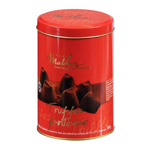 Mathez French Chocolate Truffle in Red Tin, 17.6 oz | Chocolate truffles, French chocolate, Truffles