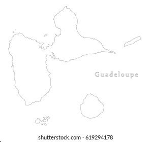 Guadeloupe Outline Silhouette Map Illustration Stock Vector (Royalty Free) 619294178 | Shutterstock