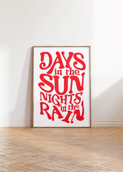 Days in the Sun Poster Retro Wall Print Vintage - Etsy