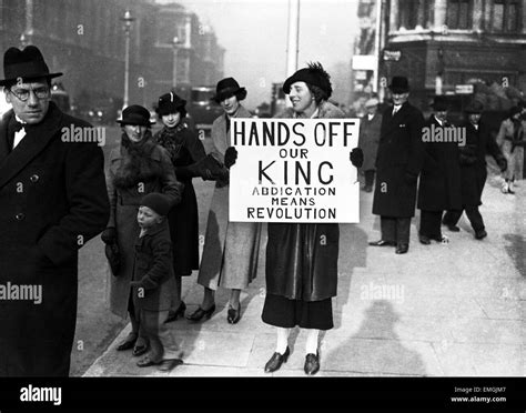 King Edward VIII Abdication Crisis December 1936. A woman holding a ...