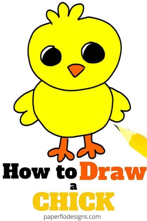 How to Draw a Baby Chick - Easy Video Tutorial | Drawing for kids, Baby drawing, Baby chicks