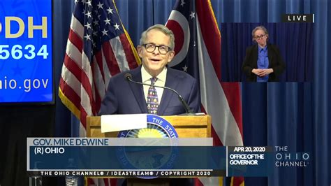 Ohio Governor Mike DeWine - COVID-19 Update | April 20, 2020 - YouTube