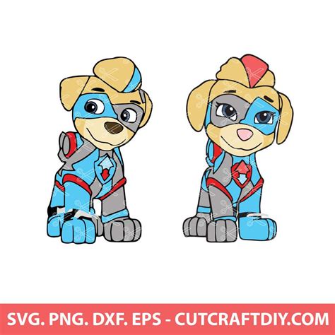 Tuck and Ella Paw Patrol SVG PNG DXF EPS Cut Files for Cricut and ...