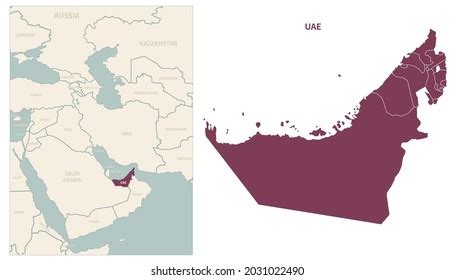 Uae Map Map Uae Neighboring Countries Stock Vector (Royalty Free ...