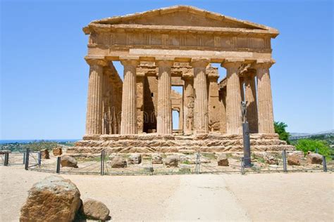 Antique Temple of Concordia Stock Image - Image of sicily, sculpture ...